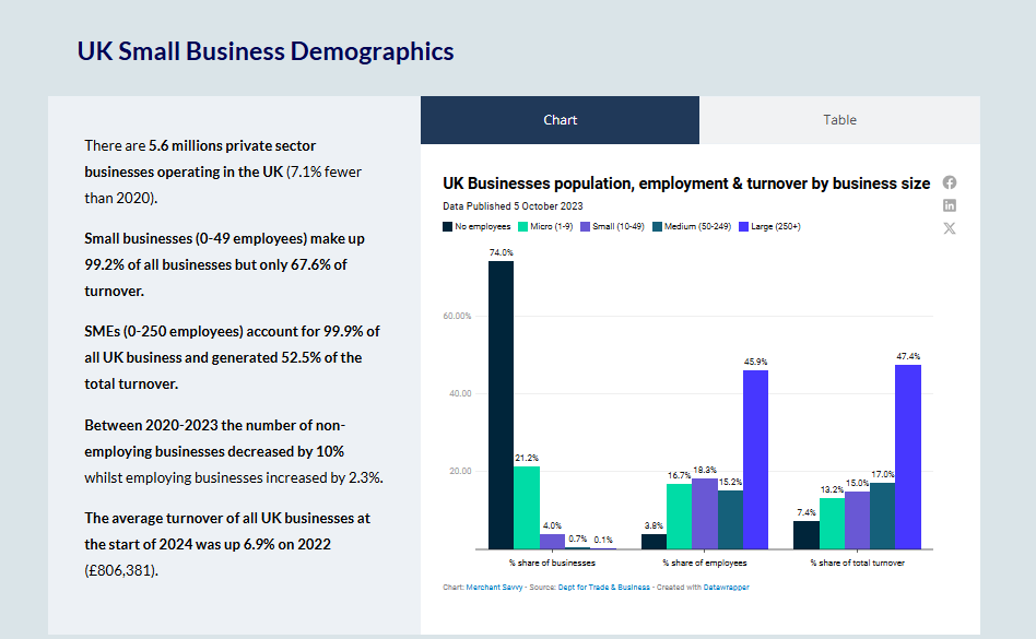 screenshot showing small business demopraphics