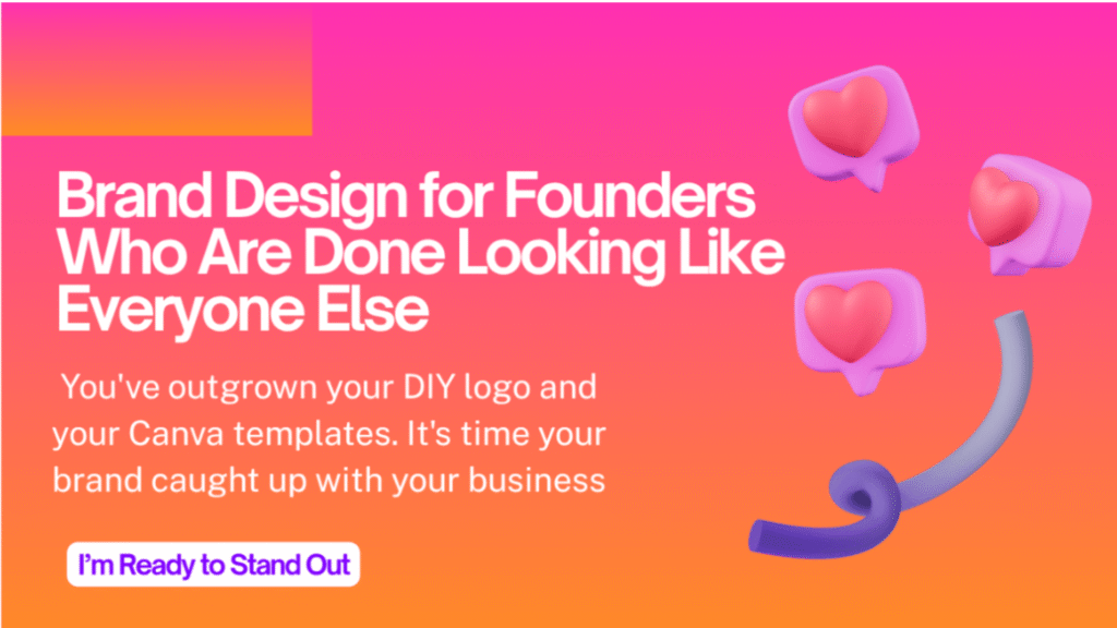 screenshot of a brand design service homepage