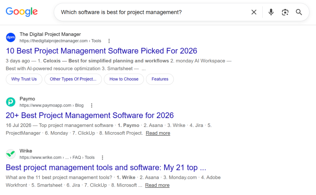 Google SERP screenshot 