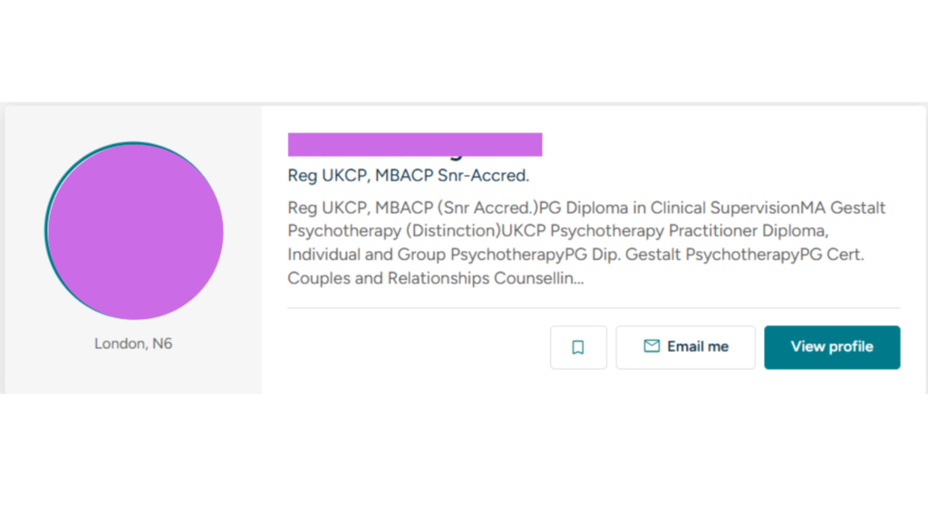 therapist biography counselling directory