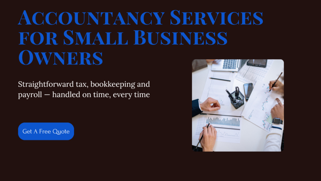Accountancy services homepage copywriting example 