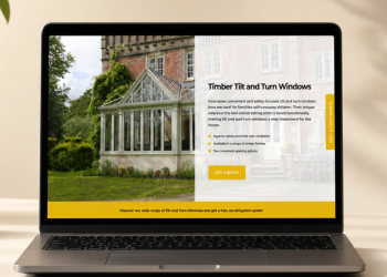 Screenshot of a timber tilt and turn windows product page copywriting sample by Hannah O'Neill.